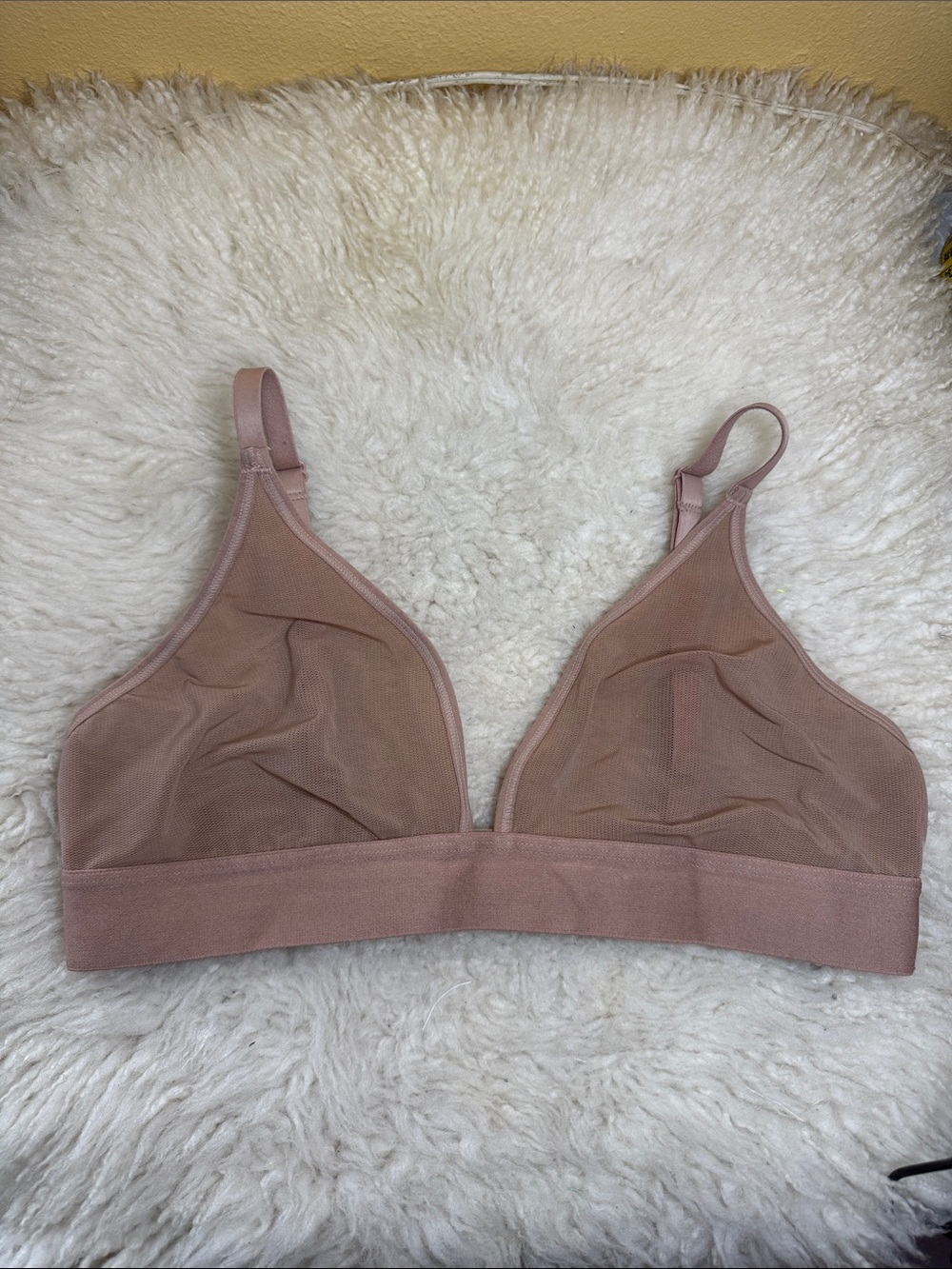 Negative Underwear Sheer Mesh Triangle Wireless Bra Nude
